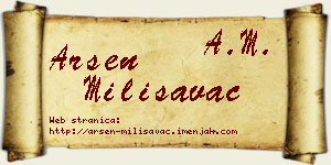 Arsen Milisavac vizit kartica